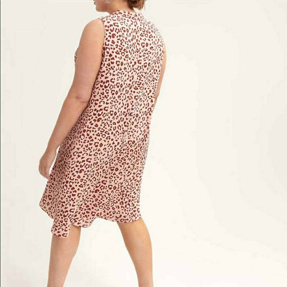 Peach Leopard Print Ruffle Front Dress - Picture 5 of 5